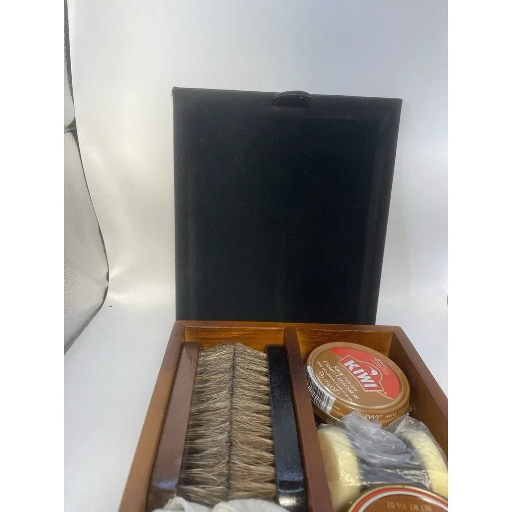 Vintage High-End Executive Shoe Shine Valet Box w/Accessories